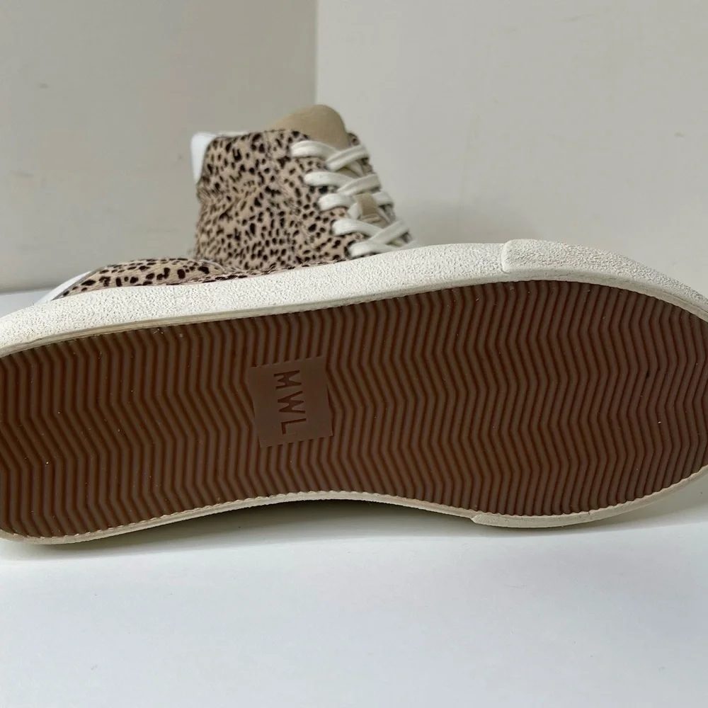 Madewell Sidewalk High-Top Sneakers in Spotted Calf Hair leopard print